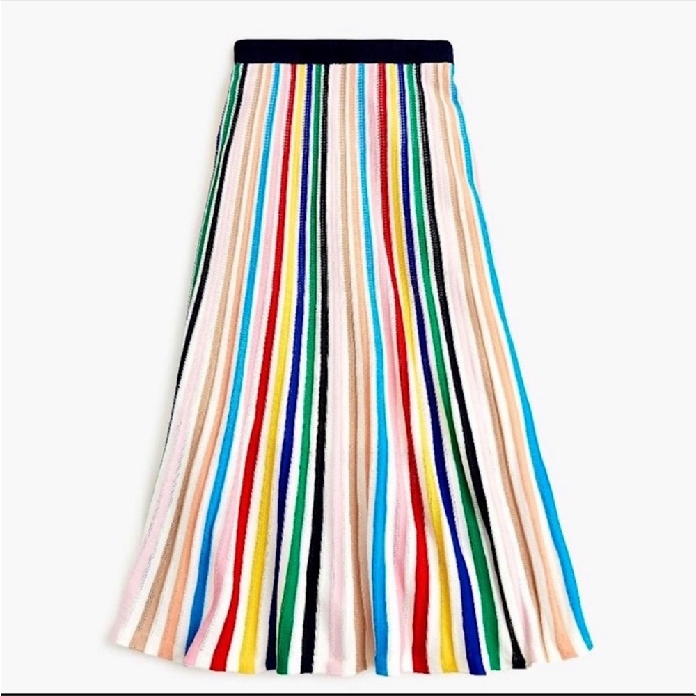NWOT J. Crew Pull-on Flare Skirt in Rainbow Stripe